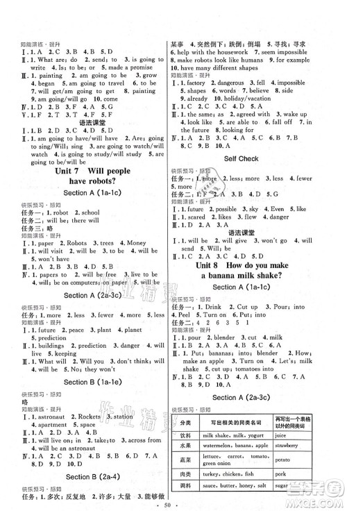 人民教育出版社2021初中同步测控优化设计八年级英语上册人教版答案 人民教育出版社2021初中同步测控优化设计八年级英语上册人教版答案