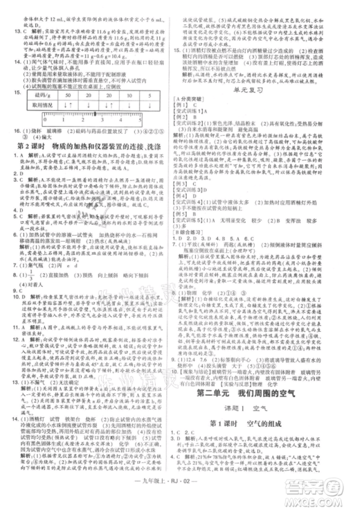 宁夏人民教育出版社2021经纶学典学霸题中题九年级上册化学人教版参考答案