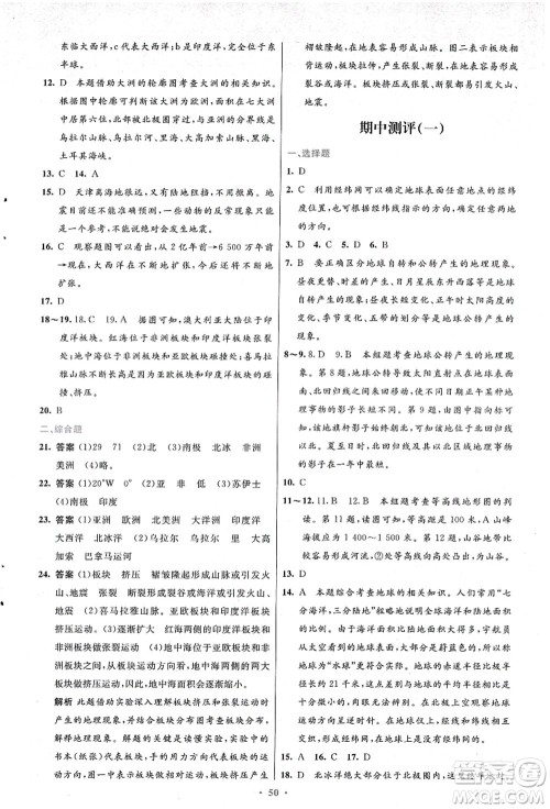 人民教育出版社2021初中同步测控优化设计七年级地理上册人教版答案 人民教育出版社2021初中同步测控优化设计七年级地理上册人教版答案