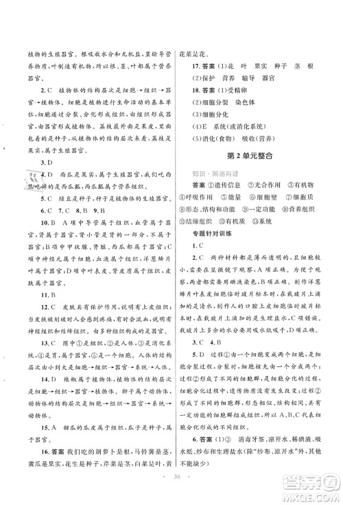 知识出版社2021初中同步测控优化设计七年级生物上册SJ苏教版答案 知识出版社2021初中同步测控优化设计七年级生物上册SJ苏教版答案