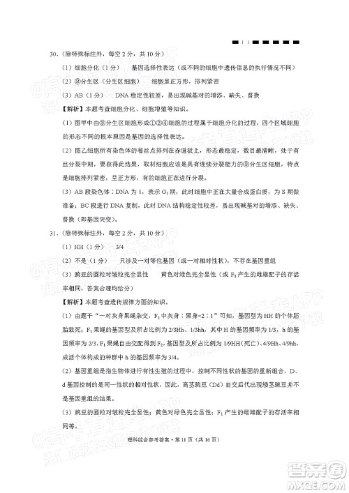 2022届贵阳一中高考适应性月考二理科综合试题及答案