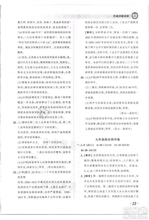 江西人民出版社2021王朝霞考点梳理时习卷九年级历史人教版参考答案 江西人民出版社2021王朝霞考点梳理时习卷九年级历史人教版参考答案