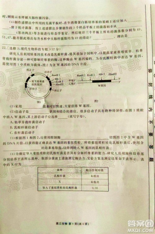 茂名市五校联盟2022届高三第一次联考试题生物试题及答案 茂名市五校联盟2022届高三第一次联考试题生物试题及答案