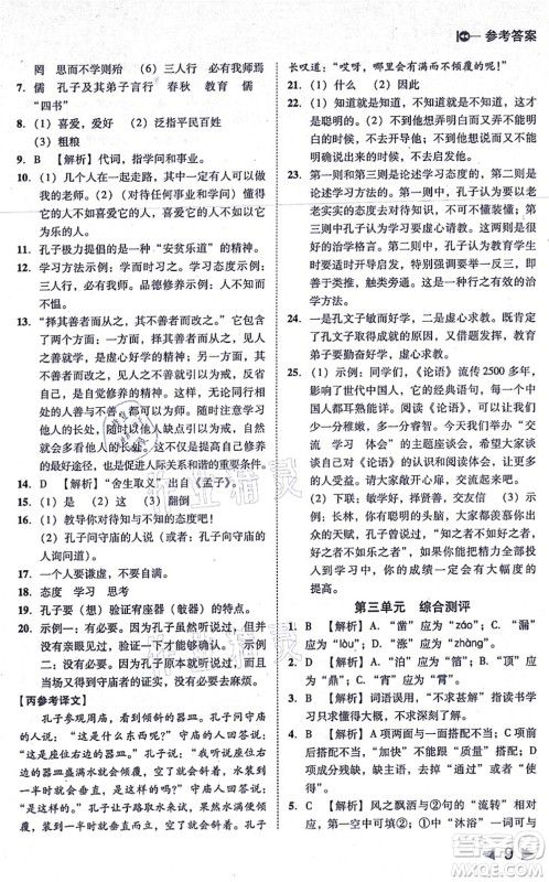 北方妇女儿童出版社2021胜券在握打好基础作业本七年级语文上册RJ人教部编版答案 北方妇女儿童出版社2021胜券在握打好基础作业本七年级语文上册RJ人教部编版答案