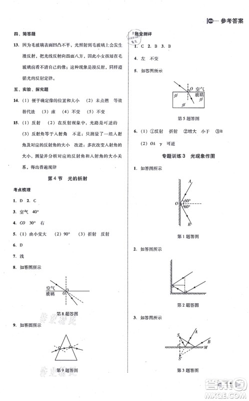 北方妇女儿童出版社2021胜券在握打好基础作业本八年级物理上册RJ人教版答案