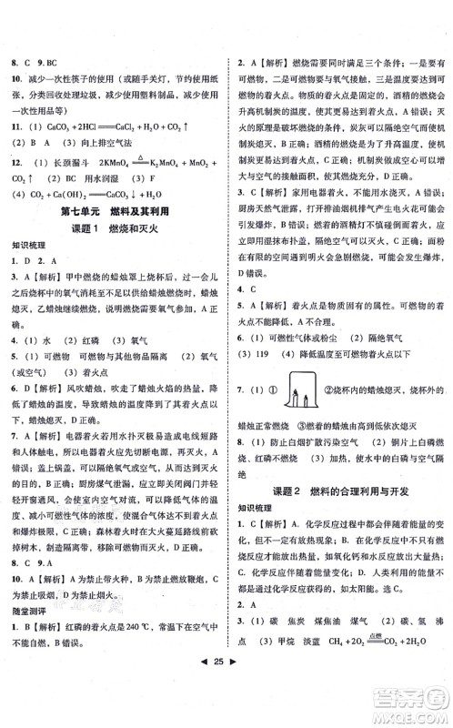 吉林出版集团有限责任公司2021胜券在握打好基础作业本九年级化学上册RJ人教版答案 吉林出版集团有限责任公司2021胜券在握打好基础作业本九年级化学上册RJ人教版答案