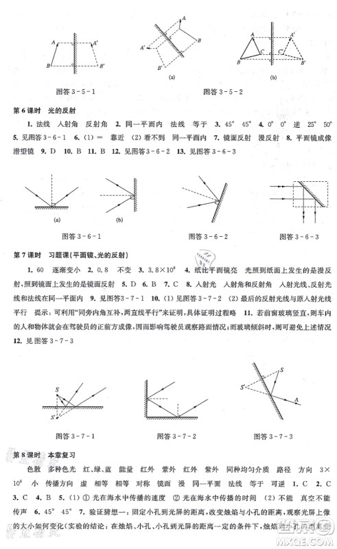 江苏凤凰科学技术出版社2021同步练习物理八年级上册苏科版答案 江苏凤凰科学技术出版社2021同步练习物理八年级上册苏科版答案