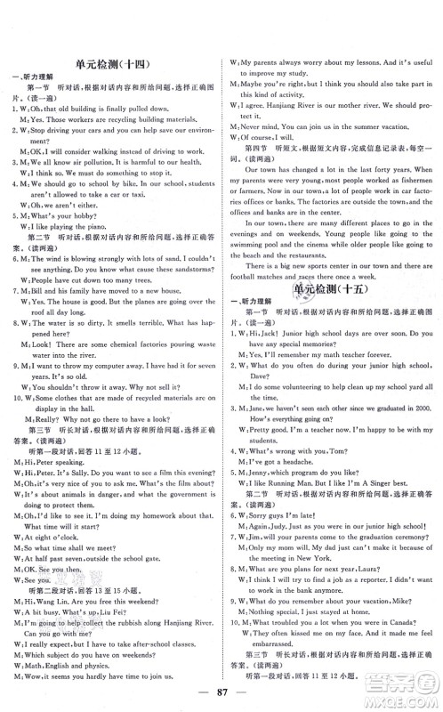 青海人民出版社2021新坐标同步练习九年级英语全一册人教版青海专用答案