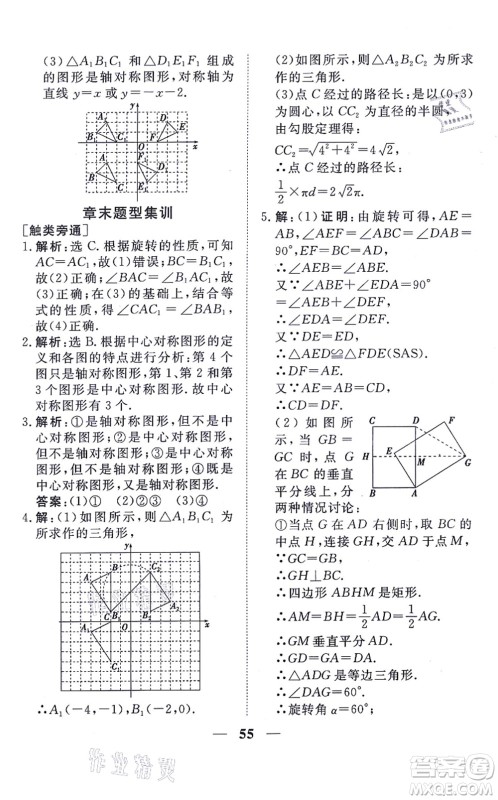 青海人民出版社2021新坐标同步练习九年级数学上册人教版青海专用答案