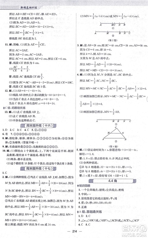 安徽教育出版社2021新编基础训练七年级数学上册通用版S答案 安徽教育出版社2021新编基础训练七年级数学上册通用版S答案