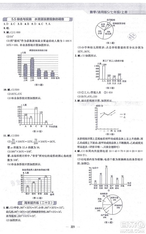 安徽教育出版社2021新编基础训练七年级数学上册通用版S答案 安徽教育出版社2021新编基础训练七年级数学上册通用版S答案