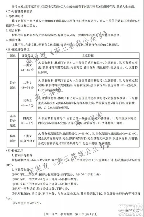 2021-2022年度河南省高三阶段性检测四语文试题及答案 2021-2022年度河南省高三阶段性检测四语文试题及答案