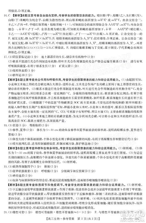 湛江市2022届高中毕业班调研测试生物试题及答案 湛江市2022届高中毕业班调研测试生物试题及答案