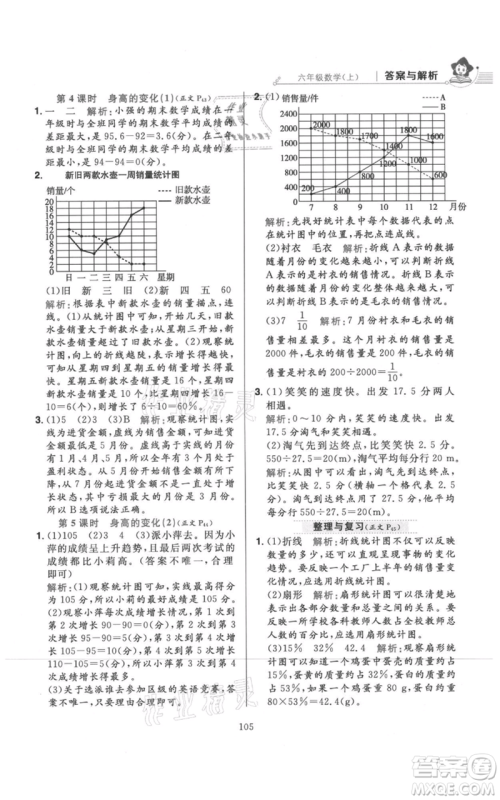 陕西人民教育出版社2021小学教材全练六年级上册数学北京师大版参考答案 陕西人民教育出版社2021小学教材全练六年级上册数学北京师大版参考答案