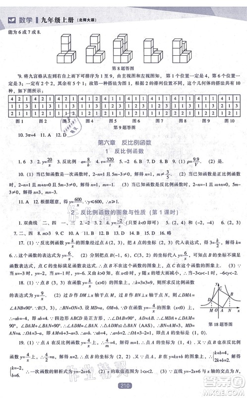 辽海出版社2021新课程数学能力培养九年级上册北师大版答案 辽海出版社2021新课程数学能力培养九年级上册北师大版答案