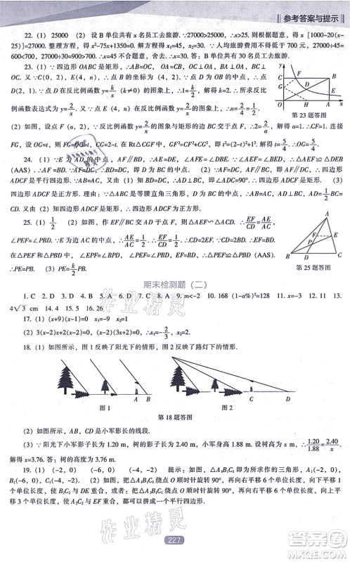 辽海出版社2021新课程数学能力培养九年级上册北师大版答案 辽海出版社2021新课程数学能力培养九年级上册北师大版答案