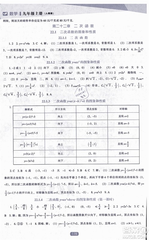 辽海出版社2021新课程数学能力培养九年级上册人教版答案 辽海出版社2021新课程数学能力培养九年级上册人教版答案