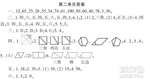 2021年小学生数学报配套试卷二年级上册第一到四单元测试卷参考答案 2021年小学生数学报配套试卷二年级上册第一到四单元测试卷参考答案