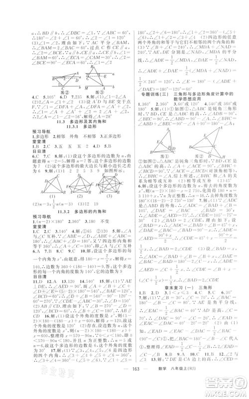 新疆青少年出版社2021四清导航八年级上册数学人教版河南专版参考答案