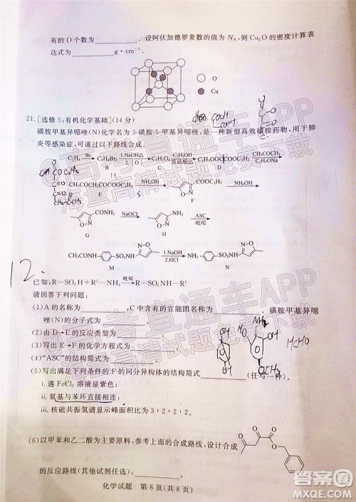 肇庆市2022届高中毕业班第一次统一检测化学试题及答案