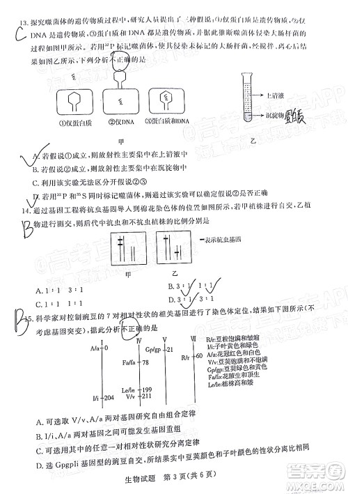 肇庆市2022届高中毕业班第一次统一检测生物试题及答案