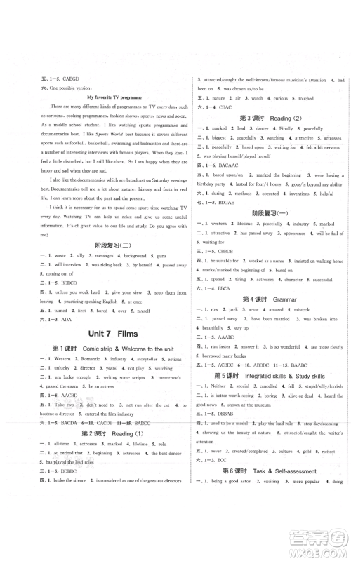 苏州大学出版社2021金钥匙1+1课时作业目标检测九年级上册英语江苏版连云港专版参考答案