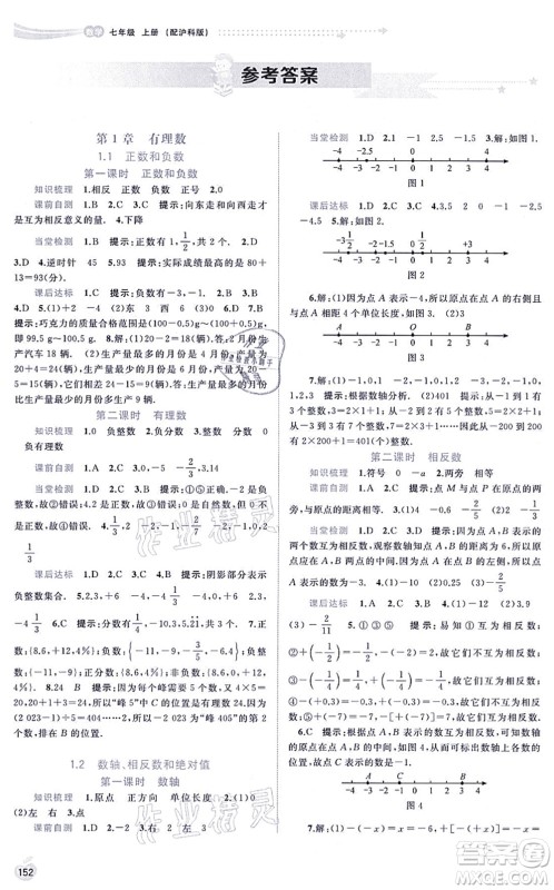 广西教育出版社2021新课程学习与测评同步学习七年级数学上册沪科版答案