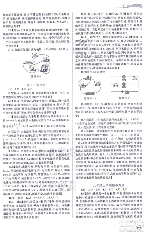 广西教育出版社2021新课程学习与测评同步学习九年级物理全一册粤教沪科版答案