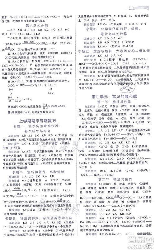 广西教育出版社2021新课程学习与测评同步学习九年级化学全一册鲁教版答案