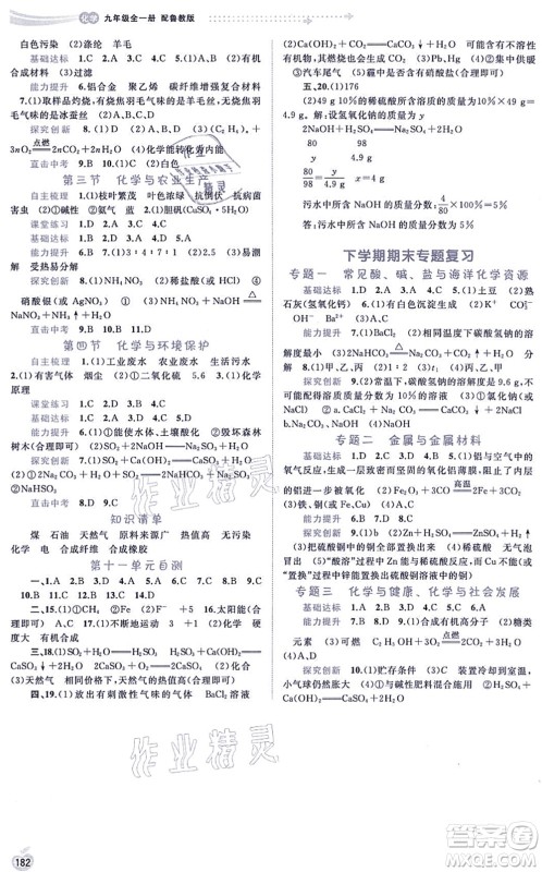 广西教育出版社2021新课程学习与测评同步学习九年级化学全一册鲁教版答案