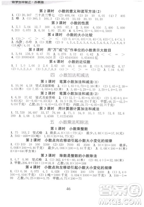 北方妇女儿童出版社2021秋江苏金考卷数学五年级上册江苏版答案 北方妇女儿童出版社2021秋江苏金考卷数学五年级上册江苏版答案