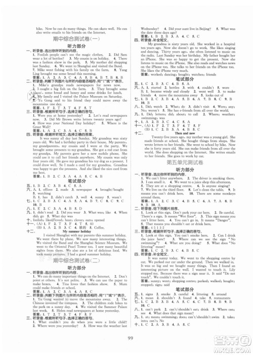 北方妇女儿童出版社2021秋江苏金考卷英语六年级上册江苏版答案