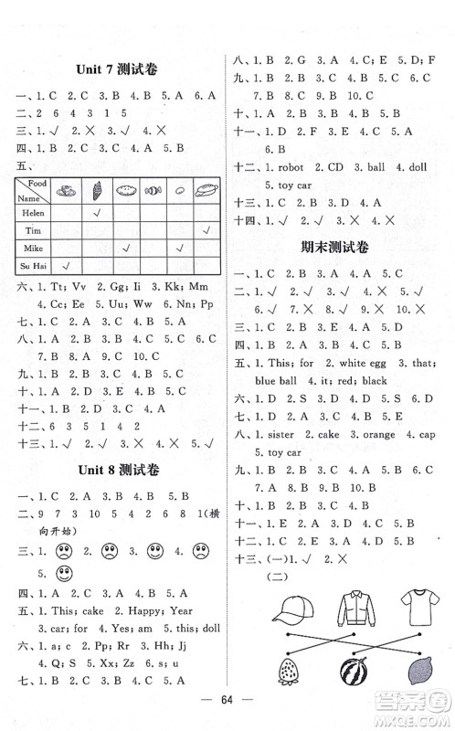 河海大学出版社2021棒棒堂学霸提优课时作业三年级英语上册江苏专版答案