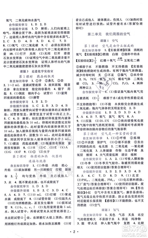 广东高等教育出版社2021新课程学习辅导九年级化学上册人教版答案 广东高等教育出版社2021新课程学习辅导九年级化学上册人教版答案