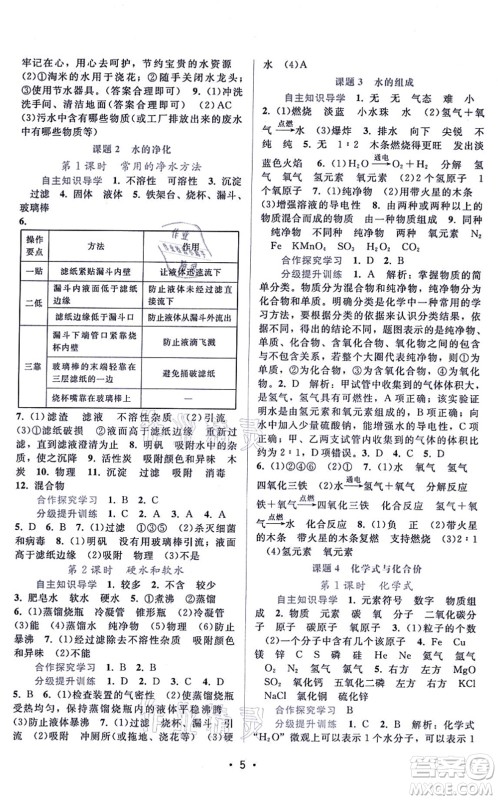 广东高等教育出版社2021新课程学习辅导九年级化学上册人教版答案