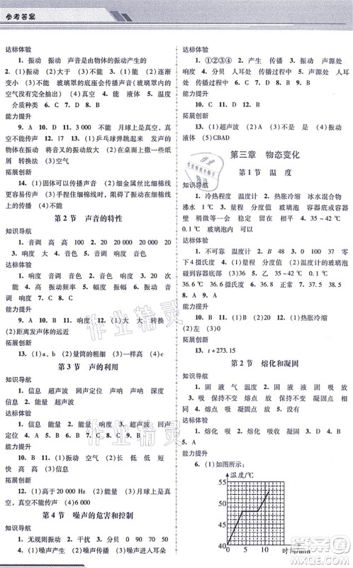 广西师范大学出版社2021新课程学习辅导八年级物理上册人教版中山专版答案 广西师范大学出版社2021新课程学习辅导八年级物理上册人教版中山专版答案