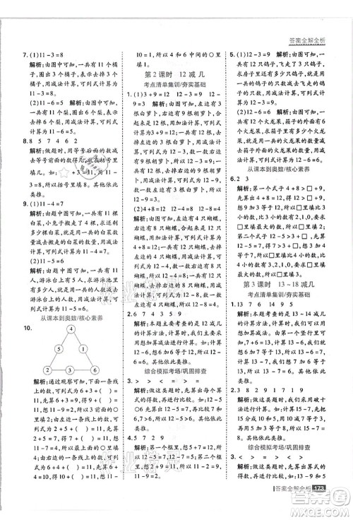 黑龙江教育出版社2021考点集训与满分备考一年级数学上册JJ冀教版答案 黑龙江教育出版社2021考点集训与满分备考一年级数学上册JJ冀教版答案