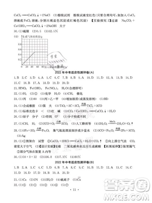 光明日报出版社2021大显身手素质教育单元测评卷化学九年级全一册鲁教版答案 光明日报出版社2021大显身手素质教育单元测评卷化学九年级全一册鲁教版答案