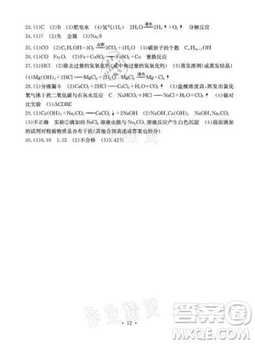 光明日报出版社2021大显身手素质教育单元测评卷化学九年级全一册鲁教版答案 光明日报出版社2021大显身手素质教育单元测评卷化学九年级全一册鲁教版答案