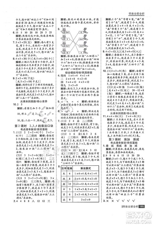 黑龙江教育出版社2021考点集训与满分备考二年级数学上册人教版答案