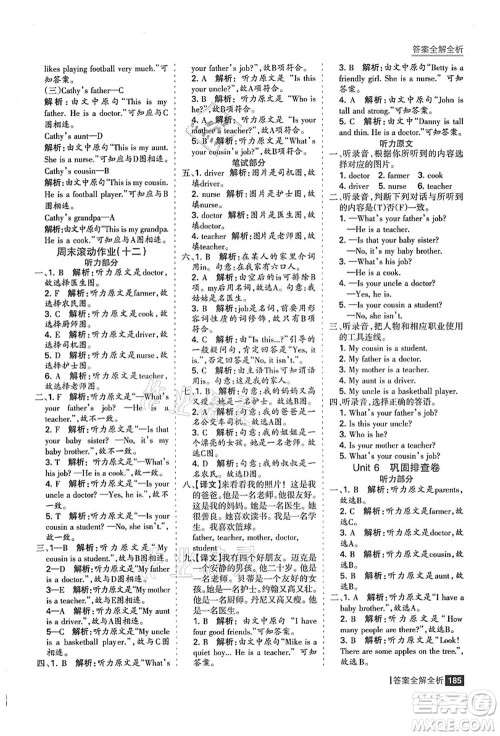 黑龙江教育出版社2021考点集训与满分备考四年级英语上册人教版答案