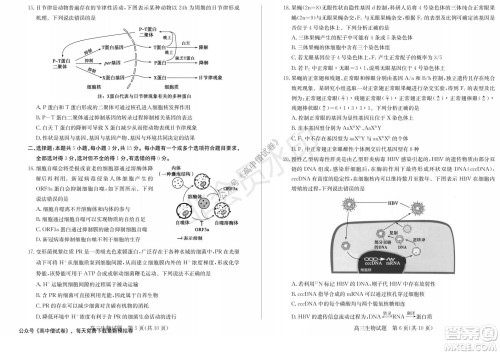 山东省德州市2021-2022学年高三上学期期中考试生物试题及答案