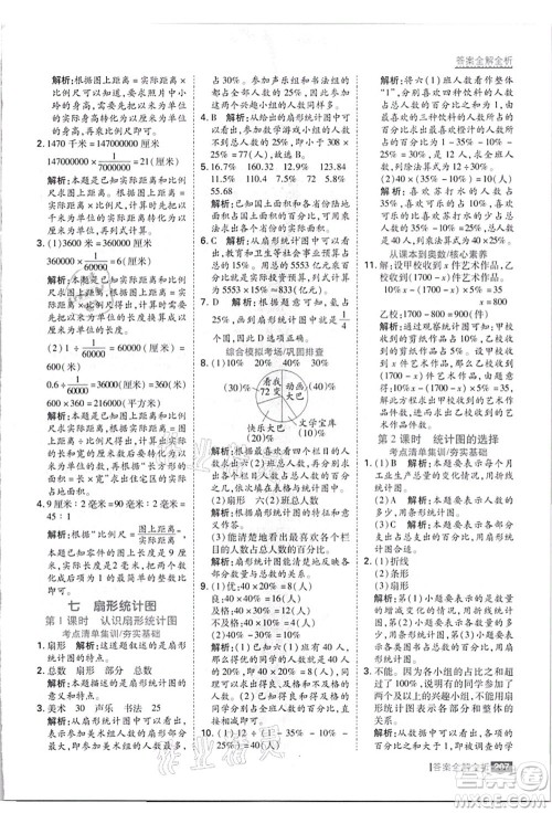 黑龙江教育出版社2021考点集训与满分备考六年级数学上册JJ冀教版答案