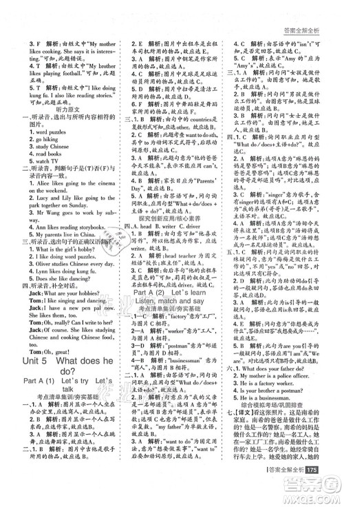 黑龙江教育出版社2021考点集训与满分备考六年级英语上册人教版答案