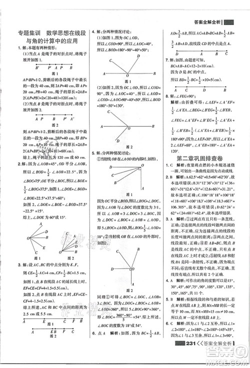 黑龙江教育出版社2021考点集训与满分备考七年级数学上册JJ冀教版答案