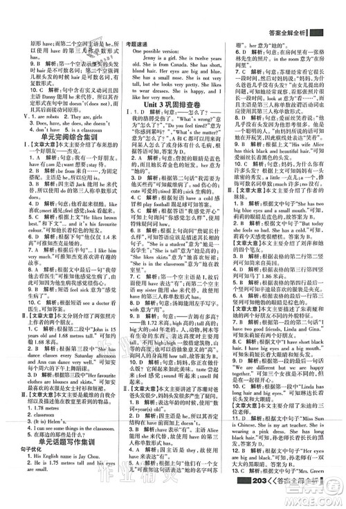 黑龙江教育出版社2021考点集训与满分备考七年级英语上册JJ冀教版答案