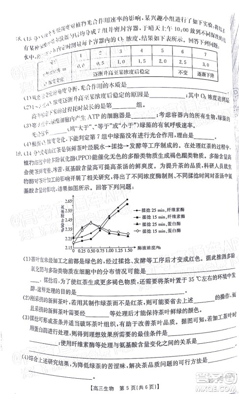 2022届福建金太阳高三期中考试生物试题及答案