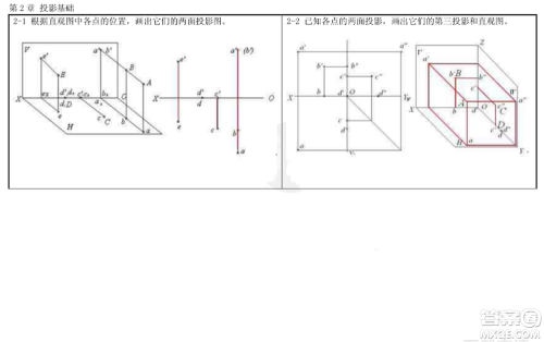 工程制图习题集第二章参考答案