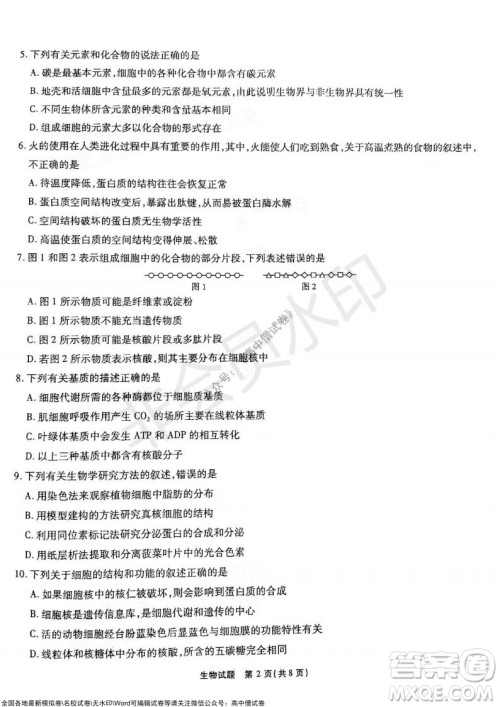 江淮十校2022届高三第二次联考生物试题及答案 江淮十校2022届高三第二次联考生物试题及答案