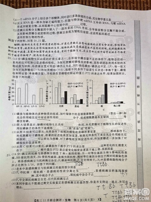 2022届福建高三11月联合测评生物试题及答案